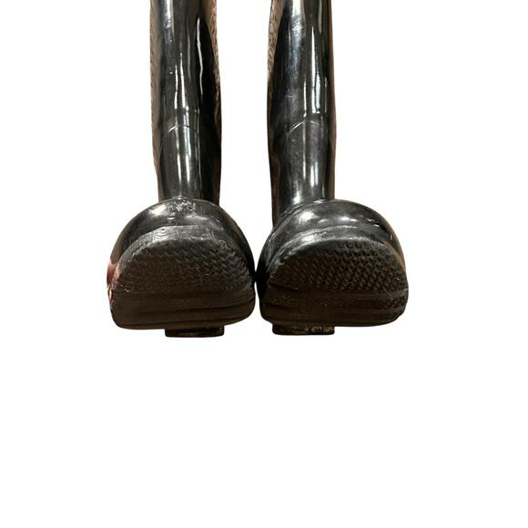 Hunter Original Tall Black Gloss Wellington Rain Boots Womens Size 7 Mens 6 Shoe - Picture 6 of 7